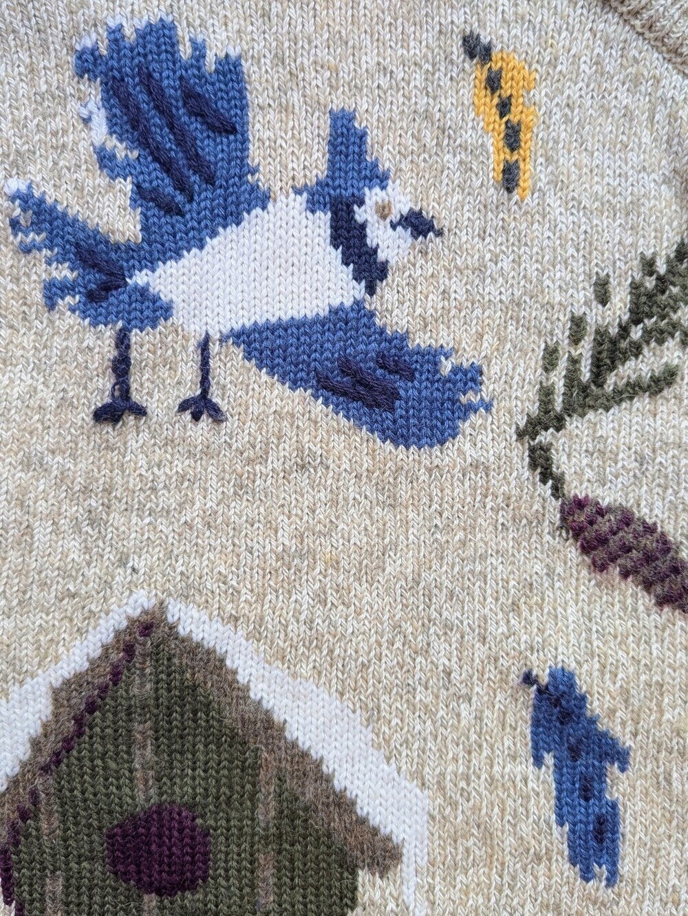 Vintage Cotton/Wool Northern Reflections Bird Themed Cardigan - Picture 5 of 11